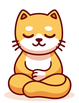 Illustration of a cat meditating