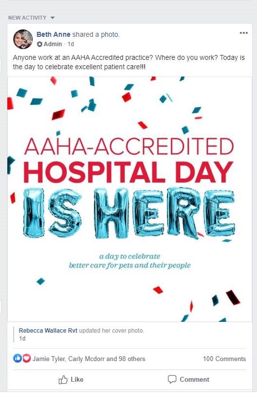 #AAHADay got a big response from veterinary technician students on Facebook!