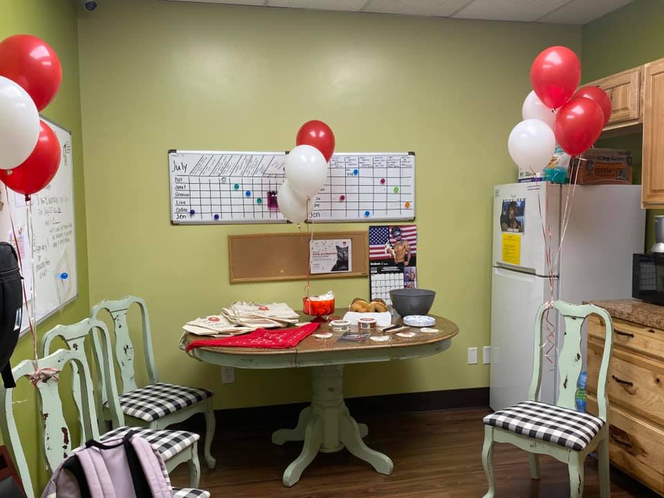An AAHA Day table set up at Wasatch Hollow Animal Hospital in Ogden, Utah.