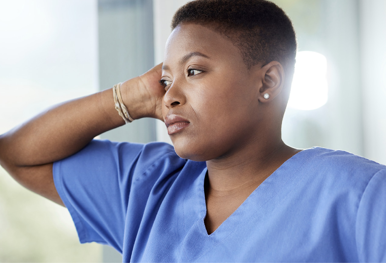 Veterinary assistant who is stress out and experiencing poor wellbeing.