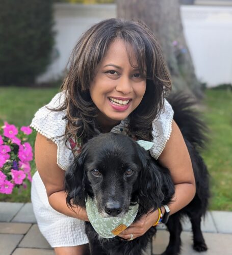 Writer Lavanya Sunkara poses with her dog