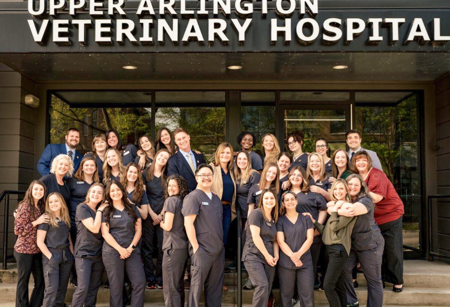 Group photo of the 2024 AAHA Accredited Practice of the Year, Upper Arlington Veterinary Hospital