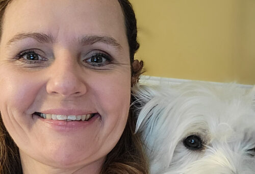 Monika Airas and her dog