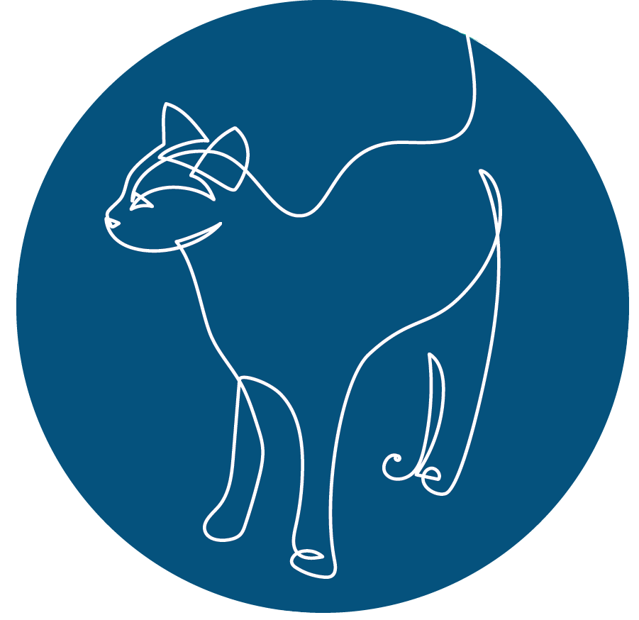 line illustration of a cat