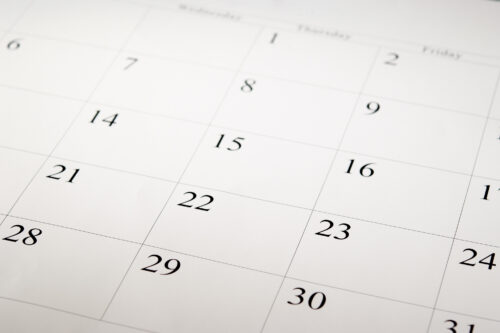 This image features a black and white calendar page