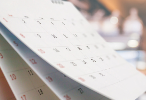 This photo features an open calendar