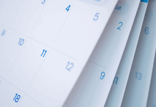 This image features pages of a calendar