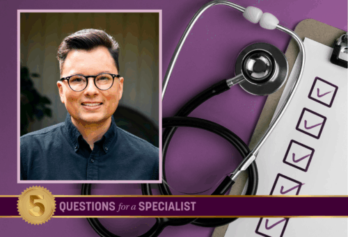 Purple 5Q4 logo featuring Stephen Niño Cital
