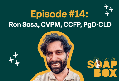 Ron Sosa on green background outlined in yellow