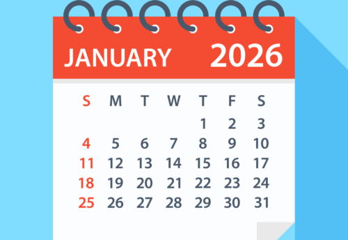 A calendar for January 2026