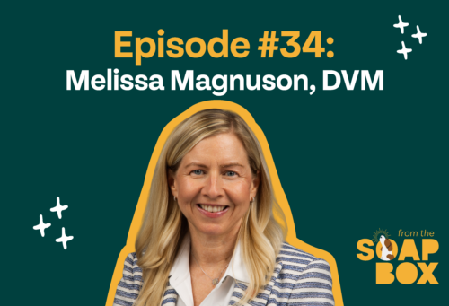 Dr Melissa Magnuson's headshot with a green background and the From the SOAP Box logo